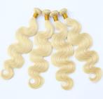 Blonde Brazilian Virgin Human Hair Extensions Krullen Haar, Verzenden, Nieuw, Pruik of Haarverlenging