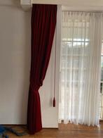 Rode fluwelen gordijnen - 2 stuks, Huis en Inrichting, Stoffering | Gordijnen en Lamellen, Gebruikt, 100 tot 150 cm, 200 cm of meer