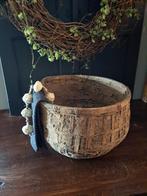 Grote oude leemmand sober,landelijk, Rond, Ophalen of Verzenden, X, Hout
