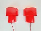 Set 2 vintage postmodern wandlamp rood metaal lamp ‘70, N, Vintage, Ophalen of Verzenden, N