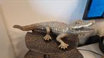 Goudkleurige krokodil  ongeveer 30 cm, Huis en Inrichting, Woonaccessoires | Overige, Ophalen of Verzenden, Zo goed als nieuw