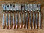 12 Vintage Nieuwpoort 90 verzilverde gebaksvorkjes, Antiek en Kunst, Antiek | Bestek, Ophalen of Verzenden