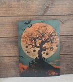 Kaart versierde boom in volle maan Halloween thema, Ophalen of Verzenden, 1980 tot heden, Ongelopen, Feest(dag)
