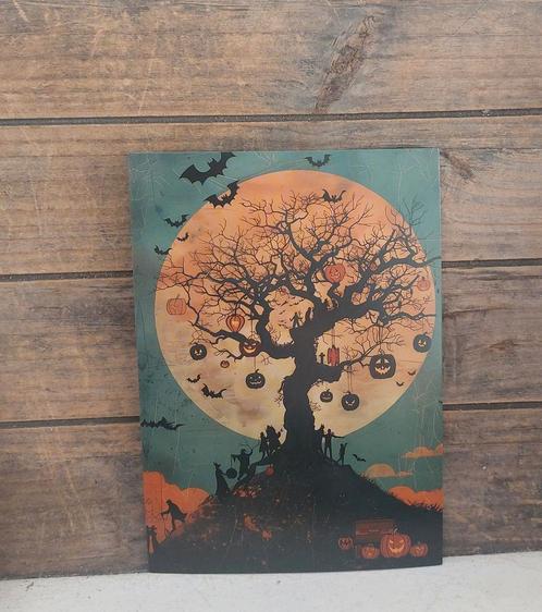 Kaart versierde boom in volle maan Halloween thema, Verzamelen, Ansichtkaarten | Themakaarten, Ongelopen, 1980 tot heden, Feest(dag)