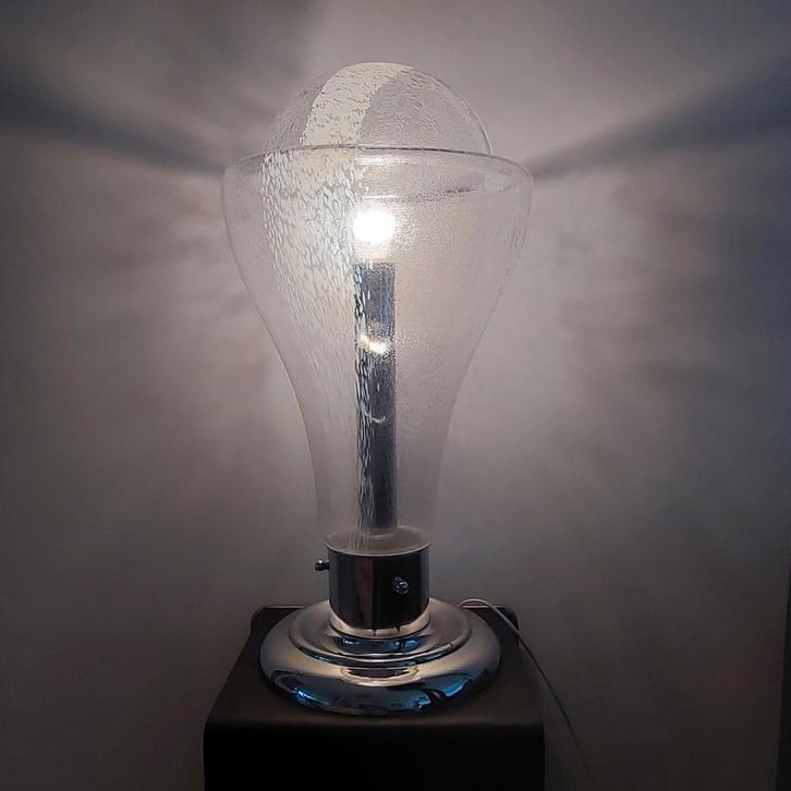 Mazzega tafellamp, Huis en Inrichting, Lampen | Tafellampen, Gebruikt, 75 cm of meer, Glas, Metaal, Overige materialen, Ophalen