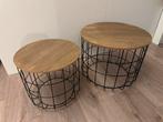 Bijzettafels 40cm en 50cm, Minder dan 55 cm, Gebruikt, Rond, Industrieel