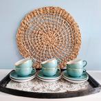 Mitterteich Bavaria, 6 turquoise espresso kop en schotels, Ophalen of Verzenden