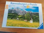Legpuzzel 500 stukjes compleet ravensburger gele velden, Ophalen of Verzenden, Zo goed als nieuw
