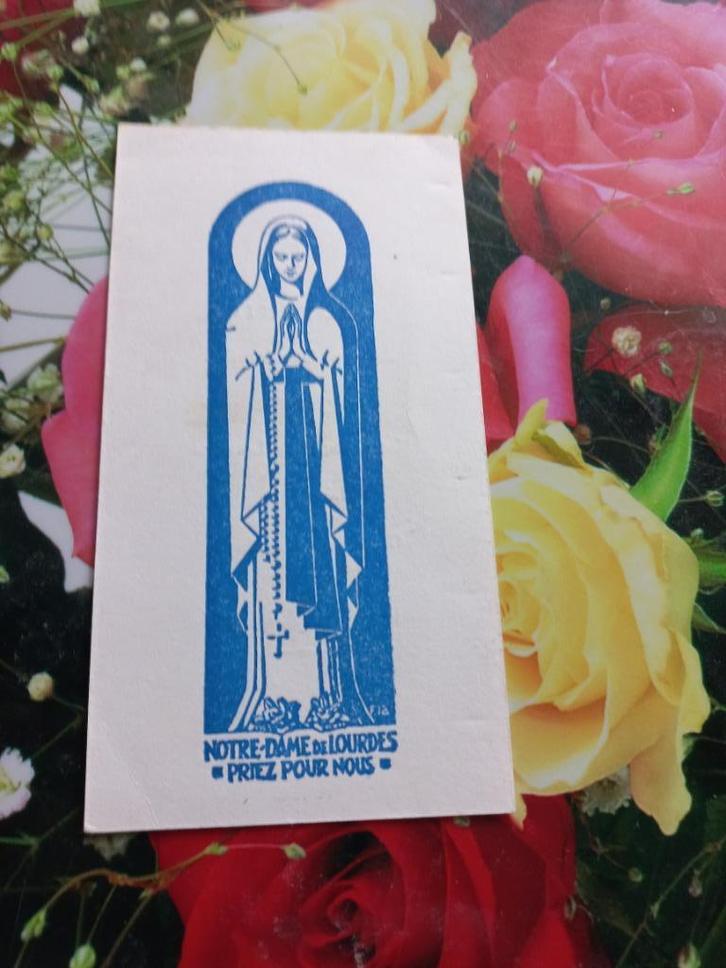 vintage religieuze kaart van Notre-Dame de Lourdes{1964}, Verzamelen, Bidprentjes en Rouwkaarten, Bidprentje, Verzenden