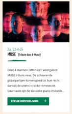 Kaartjes muse coverband, Tickets en Kaartjes, Drie personen of meer, November, Hard Rock of Metal