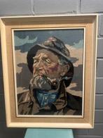 Geborduurd man met pijp., Antiek en Kunst, Kunst | Schilderijen | Klassiek, Ophalen of Verzenden