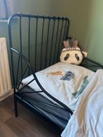 Metalen meegroeibed zwart inclusief pocketvering matras, Ophalen, Gebruikt, 70 tot 85 cm, Matras