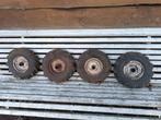 4 stuks Tuintrekker cultivator tuinfrees wielen, Ophalen of Verzenden, Gebruikt