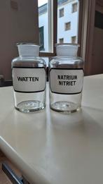 Vintage Apothekerspotten - Watten & Natrium Nitriet, Antiek en Kunst, Antiek | Glas en Kristal, Ophalen