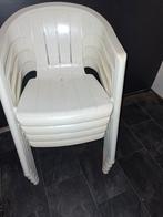 4 stapelstoelen kunststof, Tuin en Terras, Tuinstoelen, Ophalen, Gebruikt, Kunststof