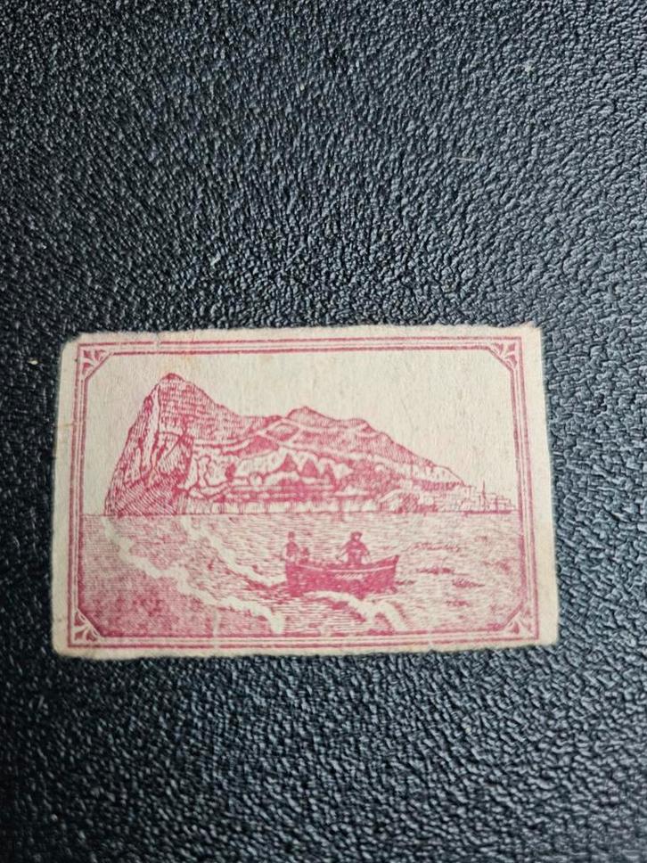 Oude Luciferetiket - Gibraltar, Verzamelen, Rookartikelen, Aanstekers en Luciferdoosjes, Ophalen of Verzenden
