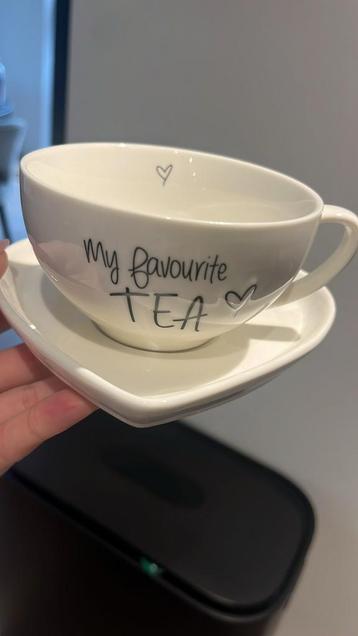 Riviera maison Theekop met schotel 'My Favourite TEA' beschikbaar voor biedingen