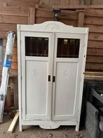 Leuke oude linnenkast met geslepen raampjes, Ophalen, Gebruikt