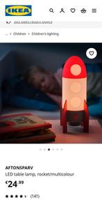 Night lamp. Rocket. IKEA., Ophalen of Verzenden, Zo goed als nieuw, 180 cm of meer, 85 tot 100 cm