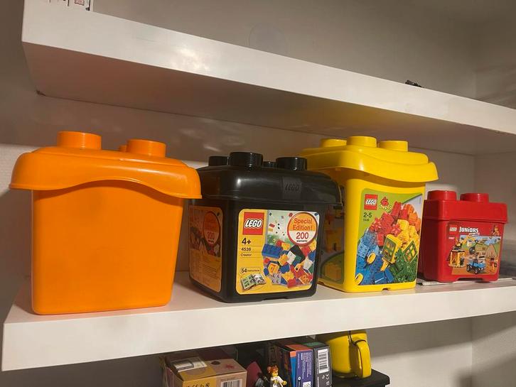 Lego/Duplo Opbergtonnen - Diverse Kleuren, Kinderen en Baby's, Speelgoed | Duplo en Lego, Gebruikt, Lego, Losse stenen, Verzenden