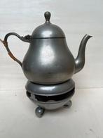 Tinnen Theepot met Warmhouder Meeuws & Zoon Den Haag, Antiek en Kunst, Antiek | Tin, Verzenden