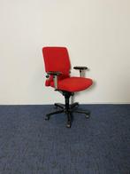 1 x Bureaustoel Comforto 77, rode stof, zwart voetkruis, Ergonomisch, Gebruikt, Bureaustoel, Ophalen