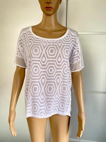 J343 Expresso maat S=36 blouse top shirt wit beschikbaar voor biedingen