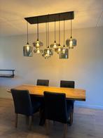 Boomstamtafel + lamp + 4 stoelen – samen voor €750!, Huis en Inrichting, Tafels | Eettafels, Ophalen, 200 cm of meer, 50 tot 100 cm