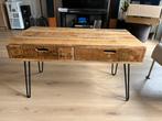 Mooie salontafel Mangohout, Huis en Inrichting, Ophalen, 100 tot 150 cm, Zo goed als nieuw, Metaal