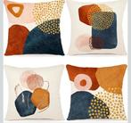 Set van 4 sierkussens 40x40 - Abstract Design, Huis en Inrichting, Ophalen of Verzenden, Gebruikt, Overige kleuren, Vierkant