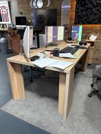 Eiken Bureau 200x95x76cm + eiken wandkast, Ophalen, Gebruikt, -, -