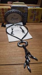 Stoere Fossil set, halsketting met oorbellen, Ophalen of Verzenden, Zo goed als nieuw