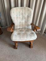 Gratis, stoel fauteuil massief hout met stof, Ophalen, Gebruikt, 75 tot 100 cm, 50 tot 75 cm
