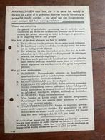 WO2 Nederlands Aanwijzingen verlaten woningen Bergen op Zoom, Verzenden, Nederland, Embleem of Badge, Landmacht