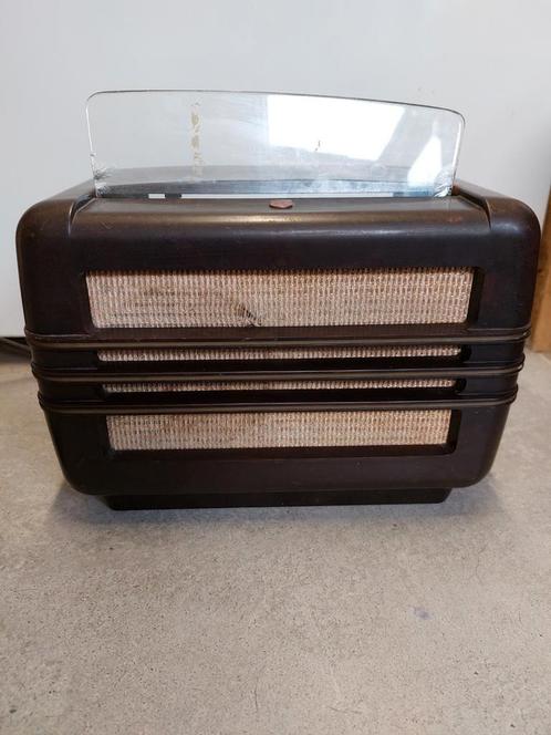 Philips  bx2810 bx281 0 bakeliet buizenradio 1948 a49, Antiek en Kunst, Antiek | Tv's en Audio, Ophalen of Verzenden