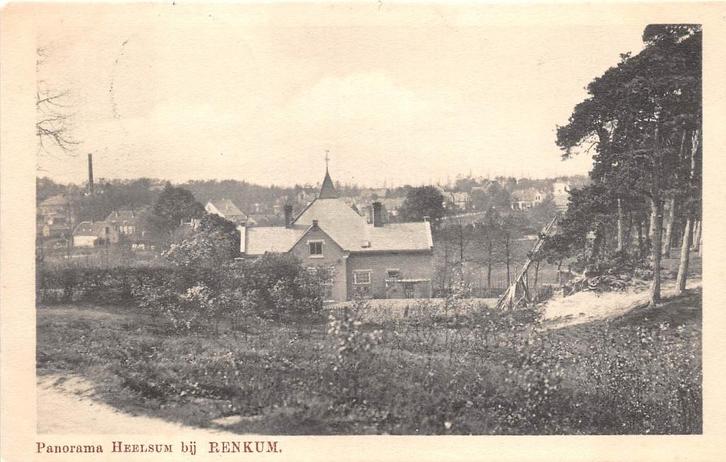 W264 Heelsum bij Renkum Panorama met kerk - 1917 -, Verzamelen, Ansichtkaarten | Nederland, Gelopen, Gelderland, Voor 1920, Ophalen of Verzenden