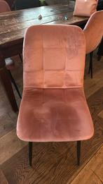 4 velvet roze stoelen, Huis en Inrichting, Ophalen, Gebruikt, Stof, Vier