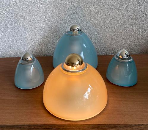 Vintage Artemide plafondlampjes 90’s, Huis en Inrichting, Lampen | Plafondlampen, Zo goed als nieuw, Glas, Ophalen of Verzenden