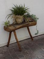 Tafel Wabi sabi bijzettafel oer degelijk zwaar massief hout, Ophalen of Verzenden, Gebruikt