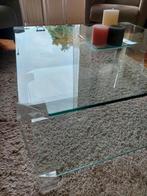 Glazen salontafel vierkant 80x80cm, Ophalen, Gebruikt, 50 tot 100 cm, Vierkant