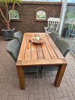 Set 4 tuinstoelen en 4 houten tuinstoelen, Ophalen, Zo goed als nieuw, Hout