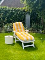 Ligbed Hartman wit kunststof, Tuin en Terras, Ligbedden, Ophalen of Verzenden, Gebruikt, Kunststof, Verrijdbaar