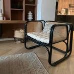 Loods5 fauteuil long beach webbing rotan, Huis en Inrichting, Fauteuils, Ophalen, Gebruikt, Hout, 50 tot 75 cm