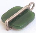 PE zilveren Jade hanger antiek sieraad, Ophalen of Verzenden, Zilver, Hanger, Met edelsteen