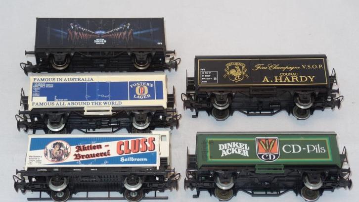 Diverse Marklin koel en bierwagons VSOP Hardy (#695), Hobby en Vrije tijd, Modeltreinen | H0, Gebruikt, Wagon, Wisselstroom, Märklin