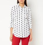 Studio anneloes poppy dot cuff blouse L offwhite donkerblauw, Blauw, Ophalen of Verzenden, Zo goed als nieuw