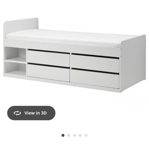 Bed with drawers and mattress, Huis en Inrichting, Slaapkamer | Bedden, Zo goed als nieuw, Tweepersoons, 200 cm, Hout, Ophalen of Verzenden