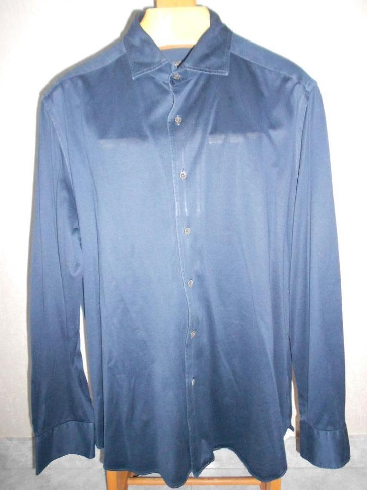 Corneliani polo shirt overhemd mt 43 donkerblauw 100% katoen, Kleding | Heren, Overhemden, Gedragen, Halswijdte 43/44 (XL), Blauw