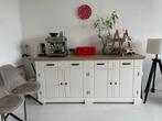 Buffetkast wit met houten blad, Huis en Inrichting, Kasten | Dressoirs, Ophalen, 150 tot 200 cm, Zo goed als nieuw, 25 tot 50 cm