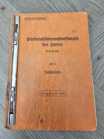 WW2 sterkteoverzicht infanterie Wehrmacht geheim, zeldzaam beschikbaar voor biedingen
